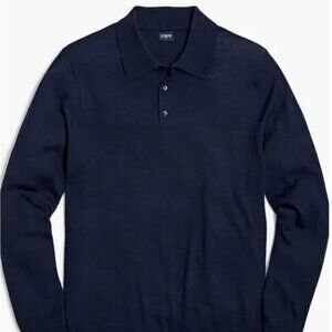 J.Crew Merino Wool Blend Sweater Polo Navy Small New with Tags